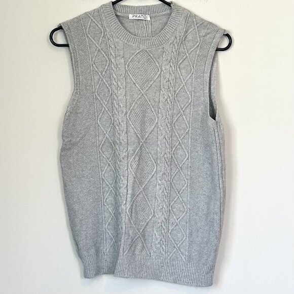 Prato Gray Knit Sweater Vest - S/M - Picture 1 of 5